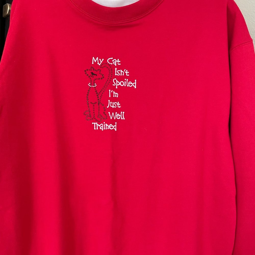 NWT Red Size LG Cat Lovers Sweatshirt